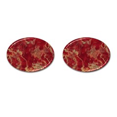 Marble Red Yellow Background Cufflinks (oval)