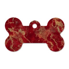 Marble Red Yellow Background Dog Tag Bone (two Sides)