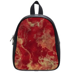 Marble Red Yellow Background School Bag (small)