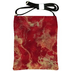 Marble Red Yellow Background Shoulder Sling Bag