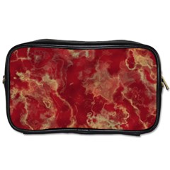 Marble Red Yellow Background Toiletries Bag (two Sides) by HermanTelo