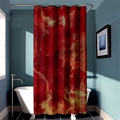 Marble Red Yellow Background Shower Curtain 36  X 72  (stall)  by HermanTelo