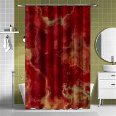 Marble Red Yellow Background Shower Curtain 48  X 72  (small)  by HermanTelo