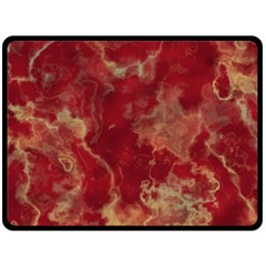 Marble Red Yellow Background Double Sided Fleece Blanket (large) 