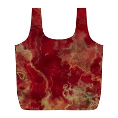 Marble Red Yellow Background Full Print Recycle Bag (l) by HermanTelo