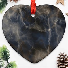 Marble Surface Texture Stone Heart Ornament (two Sides)