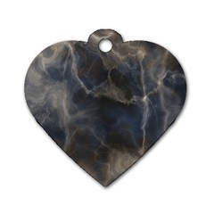 Marble Surface Texture Stone Dog Tag Heart (two Sides)