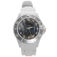 Marble Surface Texture Stone Round Plastic Sport Watch (l)