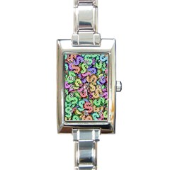 Money Currency Rainbow Rectangle Italian Charm Watch by HermanTelo