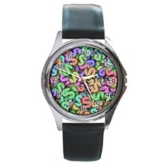 Money Currency Rainbow Round Metal Watch by HermanTelo