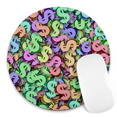 Money Currency Rainbow Round Mousepads by HermanTelo