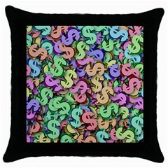 Money Currency Rainbow Throw Pillow Case (black) by HermanTelo