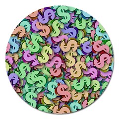 Money Currency Rainbow Magnet 5  (round) by HermanTelo