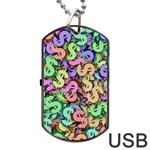 Money Currency Rainbow Dog Tag USB Flash (Two Sides) Front