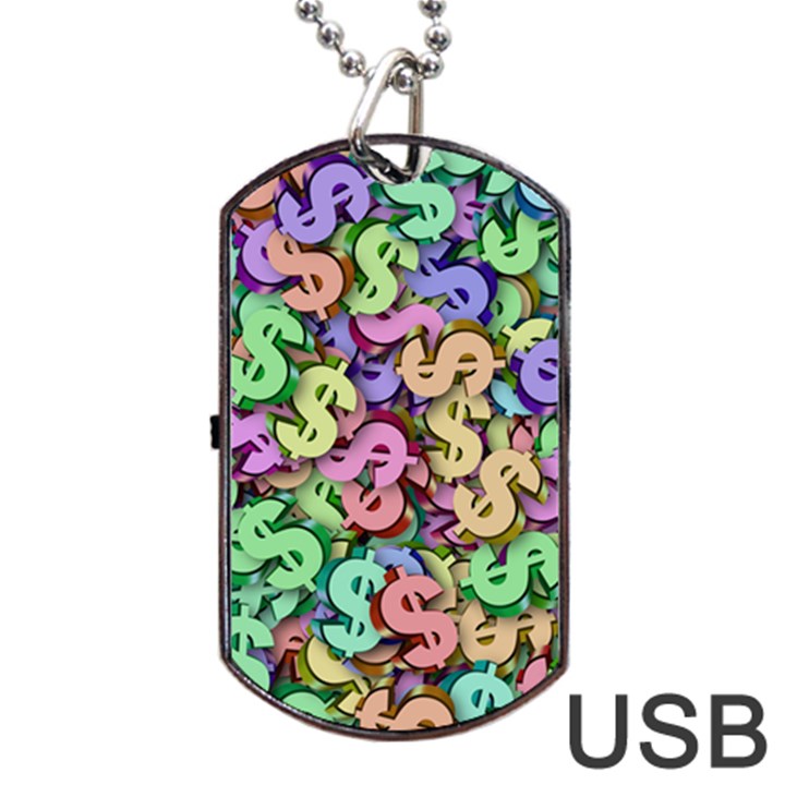 Money Currency Rainbow Dog Tag USB Flash (Two Sides)