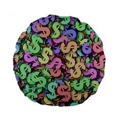 Money Currency Rainbow Standard 15  Premium Round Cushions