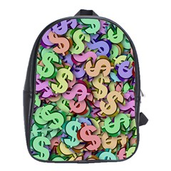 Money Currency Rainbow School Bag (xl) by HermanTelo