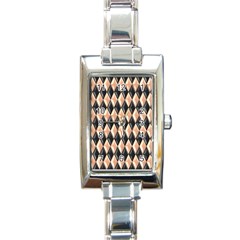 Metallic Diamond Design Black Rectangle Italian Charm Watch by HermanTelo