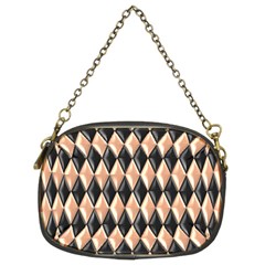 Metallic Diamond Design Black Chain Purse (two Sides)