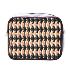 Metallic Diamond Design Black Mini Toiletries Bag (one Side)