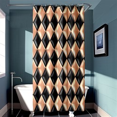 Metallic Diamond Design Black Shower Curtain 36  X 72  (stall) 