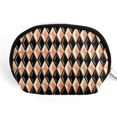 Metallic Diamond Design Black Accessory Pouch (medium) by HermanTelo