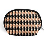 Metallic Diamond Design Black Accessory Pouch (Medium) Front