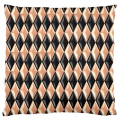 Metallic Diamond Design Black Large Flano Cushion Case (one Side) by HermanTelo