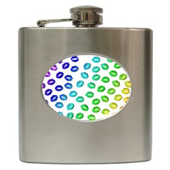 Kiss Mouth Lips Colors Hip Flask (6 Oz)