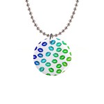 Kiss Mouth Lips Colors 1  Button Necklace Front