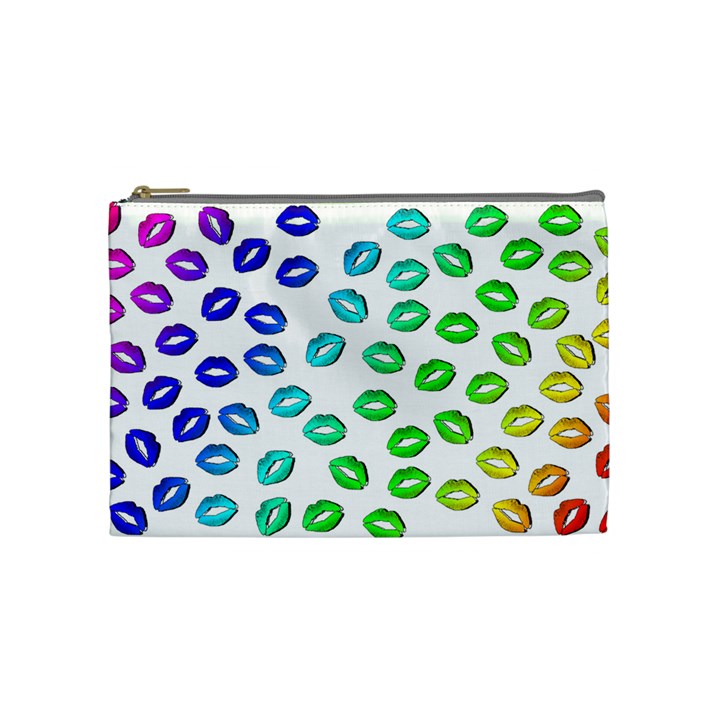 Kiss Mouth Lips Colors Cosmetic Bag (Medium)