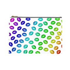 Kiss Mouth Lips Colors Cosmetic Bag (large) by HermanTelo