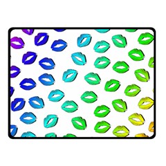 Kiss Mouth Lips Colors Fleece Blanket (small)