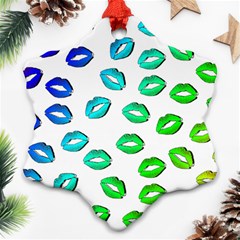 Kiss Mouth Lips Colors Ornament (snowflake)