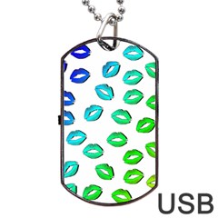 Kiss Mouth Lips Colors Dog Tag Usb Flash (two Sides) by HermanTelo