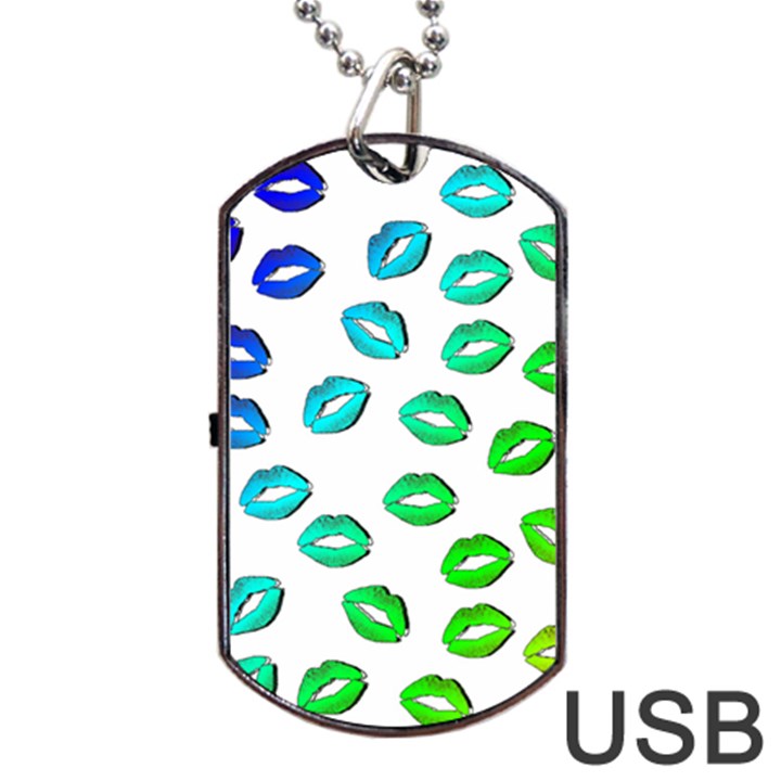 Kiss Mouth Lips Colors Dog Tag USB Flash (Two Sides)