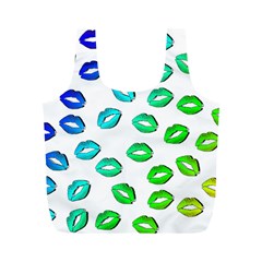 Kiss Mouth Lips Colors Full Print Recycle Bag (m) by HermanTelo