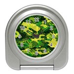 Marijuana Camouflage Cannabis Drug Travel Alarm Clock Front