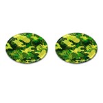 Marijuana Camouflage Cannabis Drug Cufflinks (Oval) Front(Pair)