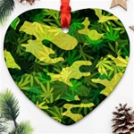 Marijuana Camouflage Cannabis Drug Heart Ornament (Two Sides) Back