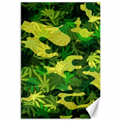 Marijuana Camouflage Cannabis Drug Canvas 12  X 18 