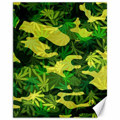 Marijuana Camouflage Cannabis Drug Canvas 11  X 14 