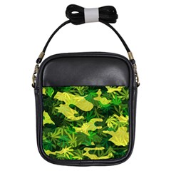 Marijuana Camouflage Cannabis Drug Girls Sling Bag