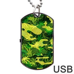 Marijuana Camouflage Cannabis Drug Dog Tag Usb Flash (two Sides) by HermanTelo