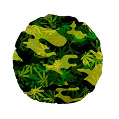 Marijuana Camouflage Cannabis Drug Standard 15  Premium Round Cushions