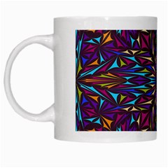 Kaleidoscope Triangle Curved White Mugs by HermanTelo