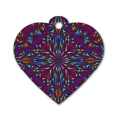 Kaleidoscope Triangle Curved Dog Tag Heart (one Side)