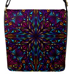 Kaleidoscope Triangle Curved Flap Closure Messenger Bag (s)