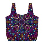 Kaleidoscope Triangle Curved Full Print Recycle Bag (L) Front