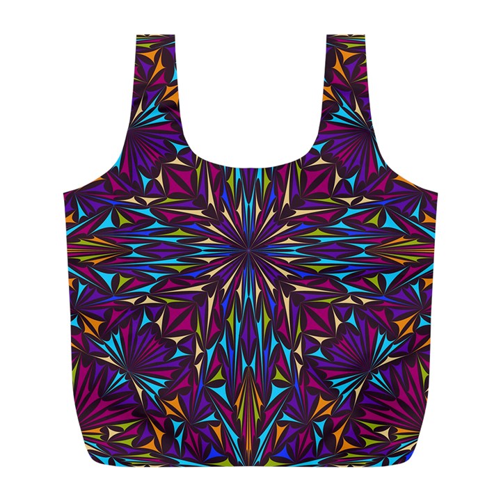 Kaleidoscope Triangle Curved Full Print Recycle Bag (L)